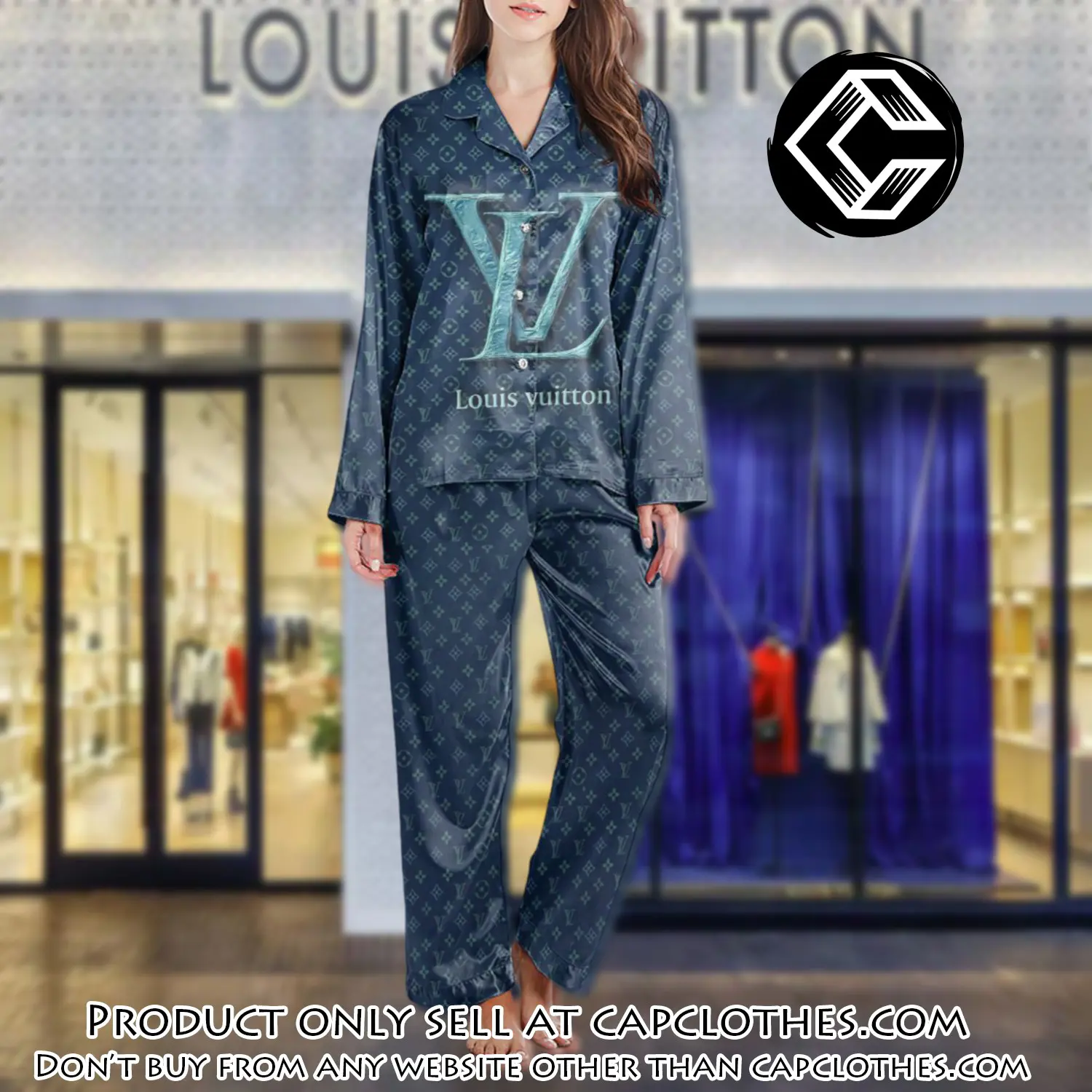Lv monogram long satin pajama set pjs1023 cc1755944